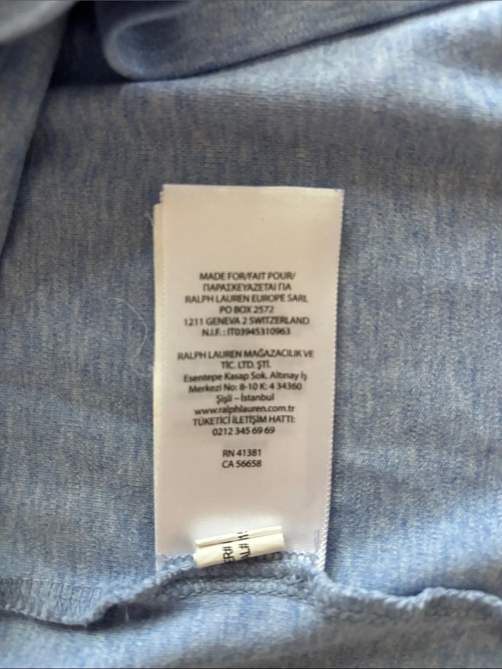 Ralph Lauren Light Blue Polo Shirt with Red Logo